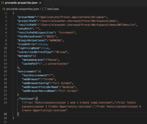 export process will create a provardx-properties.json file for Simplifying SalesforceDX Test Automation