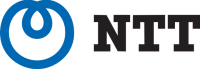 NTT logo with a bold blue circular symbol and black text, representing Nippon Telegraph and Telephone Corporation, a global leader in IT infrastructure, telecommunications, and managed services.