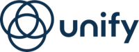Unify logo with interconnected circular line icon, symbolizing collaboration and integration, representing the company's unified communications and digital workplace solutions.