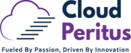 Cloud Peritus logo with a stylized purple and blue cloud icon and tagline 'Fueled By Passion, Driven By Innovation', representing the company's Salesforce consulting and digital transformation services.