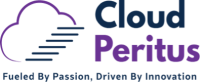 Cloud Peritus logo with a stylized purple and blue cloud icon and tagline 'Fueled By Passion, Driven By Innovation', representing the company's Salesforce consulting and digital transformation services.