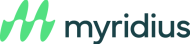 Logo of Myridius, featuring a stylized green "M" mark followed by the brand name in lowercase dark typography.