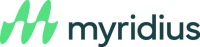 Logo of Myridius, featuring a stylized green "M" mark followed by the brand name in lowercase dark typography.