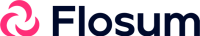Flosum logo with a bold pink abstract swirl icon, representing the company's Salesforce-native DevSecOps and release management platform.