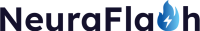 NeuraFlash logo with a blue flame icon containing a lightning bolt, representing the company’s focus on AI-powered Salesforce solutions and customer experience innovation.